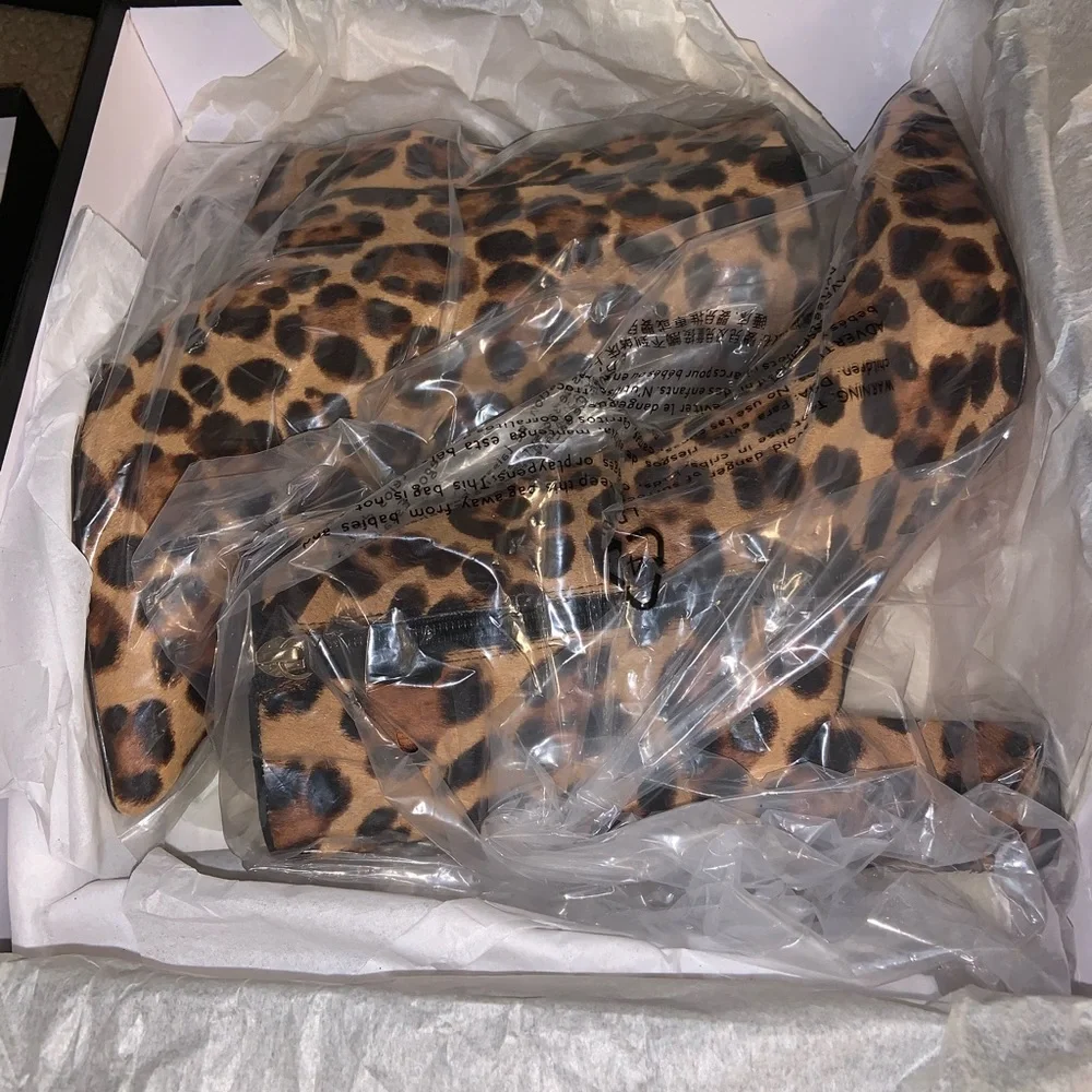 NWT J Crew Pointed Toe Leopard Sadie Boot Size 7